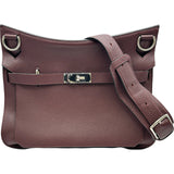 エルメス HERMES ジプシエール34 □L刻印 プルーン シルバー金具 トリヨン レディース ショルダーバッグ