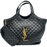 サンローラン SAINT LAURENT イカール マキシ 698651 ブラック レザー レディース ショルダーバッグ