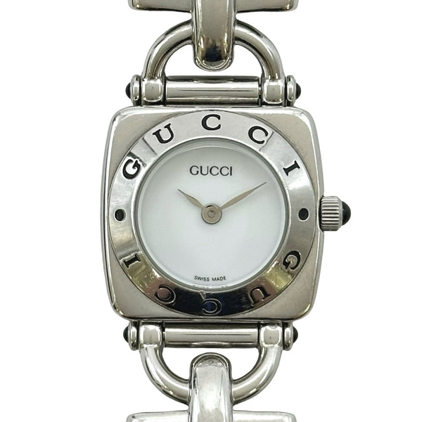 【不動品】GUCCI ホースビット シルバー 6300L 腕時計 グッチ GUCCI ホースビット 6300L ホワイト ステンレススチール
