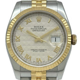 ロレックス ROLEX デイトジャスト36 116233 アイボリー ピラミッド ゴールド/ステンレススチール 自動巻き メンズ 腕時計