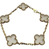 ヴァンクリーフ＆アーペル Van Cleef & Arpels ヴィンテージアルハンブラ5Pブレス ゴールド Au750 クリスタル ジュエリー