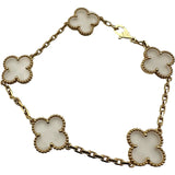 ヴァンクリーフ＆アーペル Van Cleef & Arpels ヴィンテージアルハンブラ5Pブレス ゴールド Au750 クリスタル ジュエリー