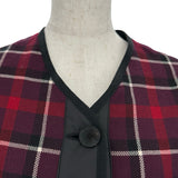 クリスチャン・ディオール Christian Dior チェック切替カナージュキルティングジャケット 351C16A1463 ボルドー ウール レディース その他トップス