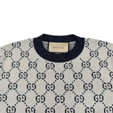 グッチ GUCCI GG総柄ラメジャガード半袖ニットセーター 692717 ホワイト コットン レディース セーター