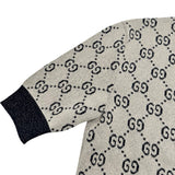グッチ GUCCI GG総柄ラメジャガード半袖ニットセーター 692717 ホワイト コットン レディース セーター
