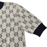 グッチ GUCCI GG総柄ラメジャガード半袖ニットセーター 692717 ホワイト コットン レディース セーター