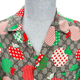 グッチ GUCCI レ ポムコレクション GGアップル半袖Tシャツ 663698 ベージュ シルク メンズ 半袖Ｔシャツ