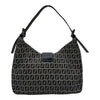 フェンディ FENDI ズッキーノ ハーフムーンバッグ ブルー ナイロンジャガード/レザー レディース ショルダーバッグ