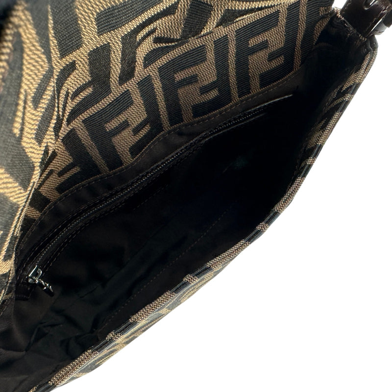 フェンディ FENDI ズッカ マンマバケット ブラウン ナイロンジャガード
