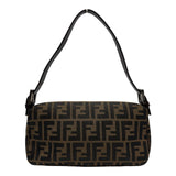 フェンディ FENDI ズッカ マンマバケット ブラウン ナイロンジャガード/レザー レディース ショルダーバッグ
