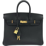 エルメス HERMES バーキン25 K刻印 ブラック ゴールド金具 トゴ レディース ハンドバッグ