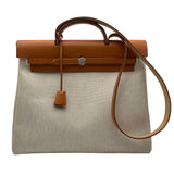 エルメス HERMES エールバッグMM □B刻 アイボリー/ゴールド トワル/ハンター レディース ショルダーバッグ