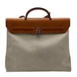エルメス HERMES エールバッグMM □B刻 アイボリー/ゴールド トワル/ハンター レディース ショルダーバッグ