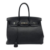 エルメス HERMES バーキン35 □K刻 ブラック シルバー金具 トリヨン レディース ハンドバッグ
