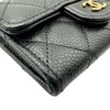 シャネル CHANEL クラシックフラップカードケース AP0214 ブラック ゴールド金具 キャビアスキン レディース カードケース