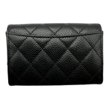 シャネル CHANEL クラシックフラップカードケース AP0214 ブラック ゴールド金具 キャビアスキン レディース カードケース