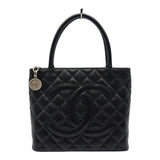 シャネル CHANEL 復刻トート A01804 9番台 ブラック シルバー金具 キャビアスキン レディース トートバッグ