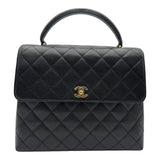 シャネル CHANEL マトラッセ トップハンドルバッグ A12397 7番台 ブラック ゴールド金具 キャビアスキン レディース ハンドバッグ