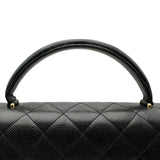 シャネル CHANEL マトラッセ トップハンドルバッグ A12397 7番台 ブラック ゴールド金具 キャビアスキン レディース ハンドバッグ