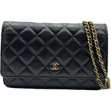 シャネル CHANEL マトラッセ チェーンウォレット AP0250 ブラック ゴールド金具 キャビアスキン レディース ショルダーバッグ