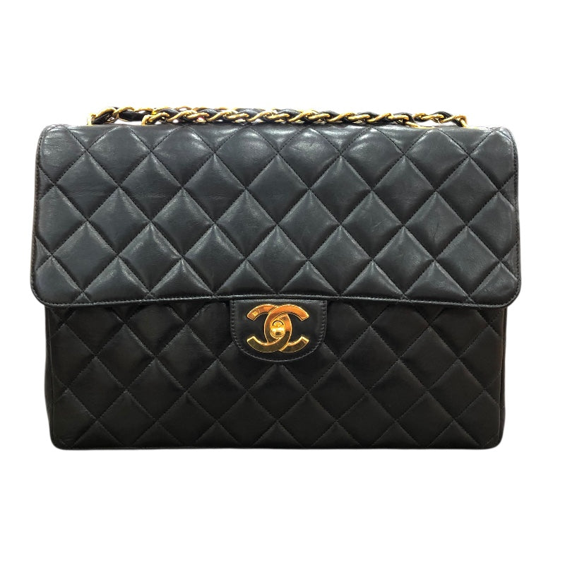 シャネル　デカマトラッセ　デカココ　メッキハゲ　状態悪 シャネル CHANEL デカマトラッセ30 ブラック ラムスキン ラム