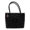 シャネル CHANEL 復刻トート A01804 6番台 ブラック シルバー金具 キャビアスキン レディース トートバッグ