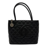 シャネル CHANEL 復刻トート A01804 6番台 ブラック シルバー金具 キャビアスキン レディース トートバッグ