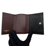 シャネル CHANEL スモールフラップウォレット AP0230 ブラック ゴールド金具 キャビアスキン レディース 三つ折り財布