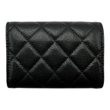 シャネル CHANEL スモールフラップウォレット AP0230 ブラック ゴールド金具 キャビアスキン レディース 三つ折り財布