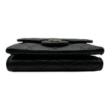 シャネル CHANEL スモールフラップウォレット AP0230 ブラック ゴールド金具 キャビアスキン レディース 三つ折り財布