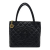 シャネル CHANEL 復刻トート A01804 8番台 ブラック ゴールド金具 キャビアスキン レディース トートバッグ