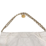 シャネル CHANEL CHANEL22 スモールバッグ AS3260 ホワイト　ゴールド金具 シャイニーカーフ レディース ショルダーバッグ