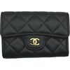 シャネル CHANEL マトラッセ フラップカードケース AP0214 ブラック ゴールド金具 ラムスキン レディース