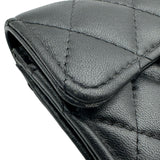 シャネル CHANEL マトラッセ フラップカードケース AP0214 ブラック ゴールド金具 ラムスキン レディース