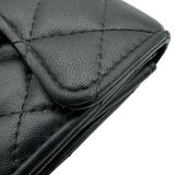 シャネル CHANEL マトラッセ フラップカードケース AP0214 ブラック ゴールド金具 ラムスキン レディース