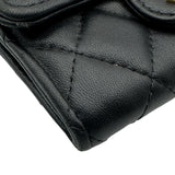 シャネル CHANEL マトラッセ フラップカードケース AP0214 ブラック ゴールド金具 ラムスキン レディース