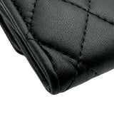 シャネル CHANEL マトラッセ フラップカードケース AP0214 ブラック ゴールド金具 ラムスキン レディース