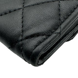 シャネル CHANEL マトラッセ フラップカードケース AP0214 ブラック ゴールド金具 ラムスキン レディース