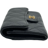 シャネル CHANEL マトラッセ フラップカードケース AP0214 ブラック ゴールド金具 ラムスキン レディース