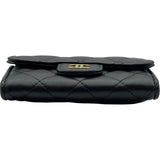 シャネル CHANEL マトラッセ フラップカードケース AP0214 ブラック ゴールド金具 ラムスキン レディース