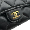 シャネル CHANEL マトラッセ フラップカードケース AP0214 ブラック ゴールド金具 ラムスキン レディース