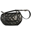 シャネル CHANEL マトラッセフラップベルトバッグ ブラック シルバー金具 ラムレザー レディース ショルダーバッグ