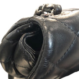 シャネル CHANEL マトラッセフラップベルトバッグ ブラック シルバー金具 ラムレザー レディース ショルダーバッグ