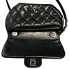 シャネル CHANEL マトラッセフラップベルトバッグ ブラック シルバー金具 ラムレザー レディース ショルダーバッグ