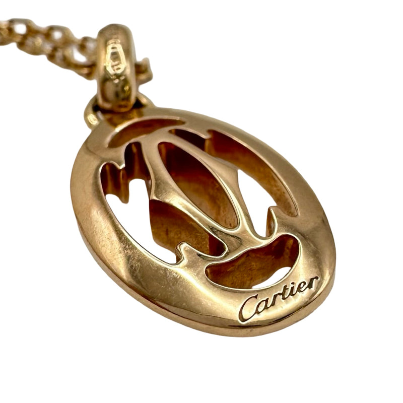カルティエ Cartier ロゴドゥーブルCネックレス ピンクゴールド 750