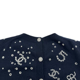 シャネル CHANEL ココマーククローバー半袖ニットセーター P74637 ネイビー カシミヤ レディース セーター