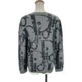 クリスチャン・ディオール Christian Dior オブリーク総柄 ニットセーター 1SBM24PULG グレー ウール レディース セーター