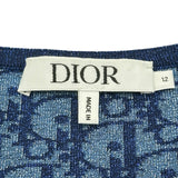 クリスチャン・ディオール Christian Dior オブリーク総柄ノースリーブチュニック 3WBM14DRSB ブルー アセテート レディース チュニック