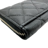 シャネル CHANEL クラシックジップカードケース AP3179 ブラック ゴールド金具 キャビアスキン レディース カードケース