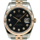 ロレックス ROLEX デイトジャスト 116231G ブラック ピンクゴールド/ステンレススチール 自動巻き メンズ 腕時計